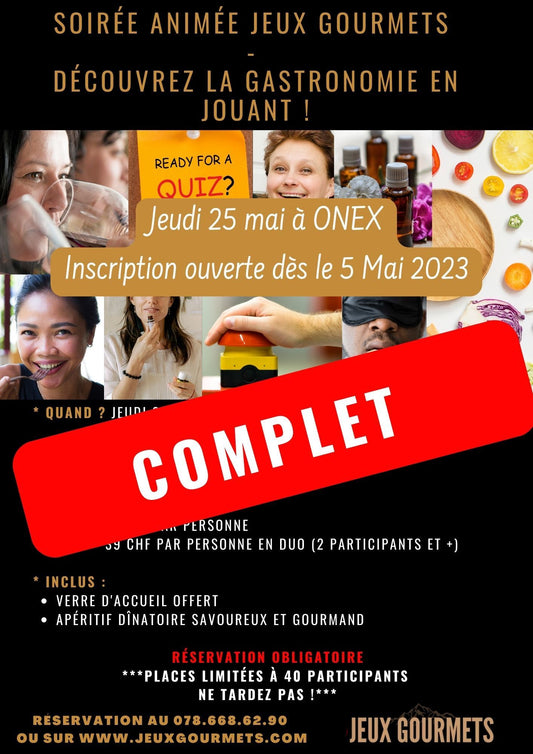 soirée  - onex - jeux gourmets - Gastronomie - énigmes - jeux